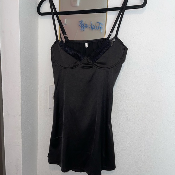 NWOT Black Slip Dress - Picture 2 of 5